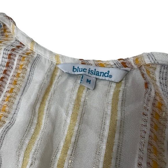 Blue Island Beach Dress Coverup Metallic Maxi Size Medium - Picture 12 of 16